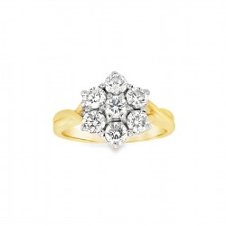 Pre Owned 18ct Diamond Cluster Ring ZX897